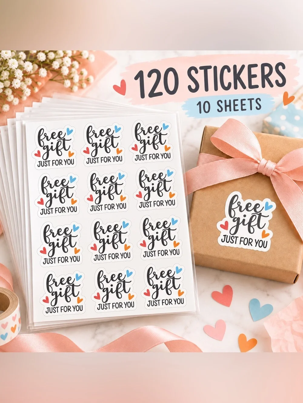 Free Gift Just For You 120 Sticker Pack 10 Sheets of 12